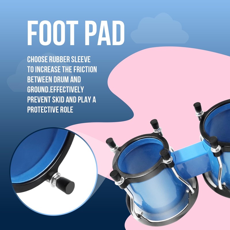 Soulmate Bongo Drum 4'' and 5'' Set for Adults Beginners,