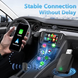 LuDoDo Mini Wireless CarPlay Adapter,Compatible with iOS 10+ & Android 11+,Plug & Play for Cars 2016+