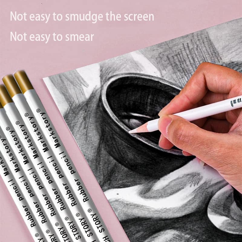 CAVLA Eraser Pencils Set for Artists, Wooden Sketch Eraser Pen