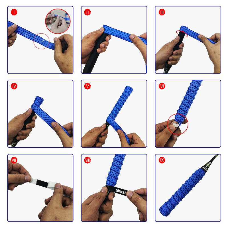 Senston PU Racquet Grip 5 Pack Tennis/Badminton/Squash Rackets Overgrip Anti