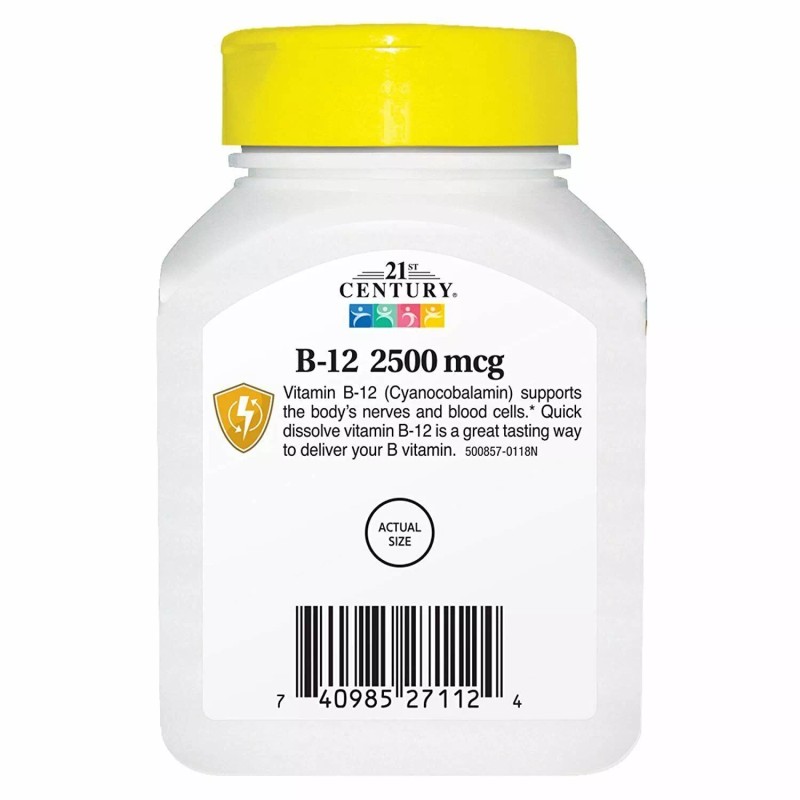 21st Century Energy Support B-12 Sublingual Tablets Cherry Flavor 2500mcg