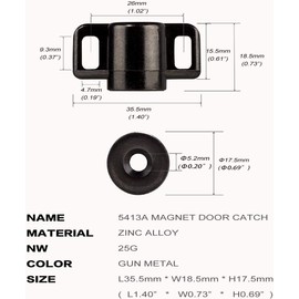 Baoswi 4 Pack Magnetic Cabinet Door Catch with Neodymium Magnet Cabinet Latch Magnetic Closure Hardware for Kitchen Cupboard and Closet Door Closing, Black Tone Gun Metal