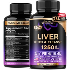 Liver Cleanse Detox & Repair - Milk Thistle | Dandelion | Artichoke | TUDCA | Glutathione & NAC - Effective Liver Health Supplement | 80% Silymarin - Laboratory Tested, Vegan - Made in USA 120 Caps