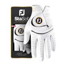 FootJoy Women's StaSof Golf Glove, White, Medium/Large, Worn on Right Hand