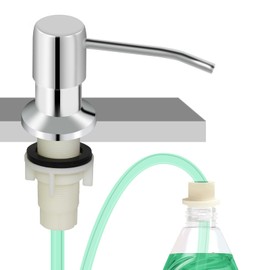 Soap Dispenser for Kitchen Sink, Built in Sink Soap Dispenser, Countertop Soap Dispenser Pump with 47" Extension Tube kit, No Need to Fill Little Bottle Again, Chrome