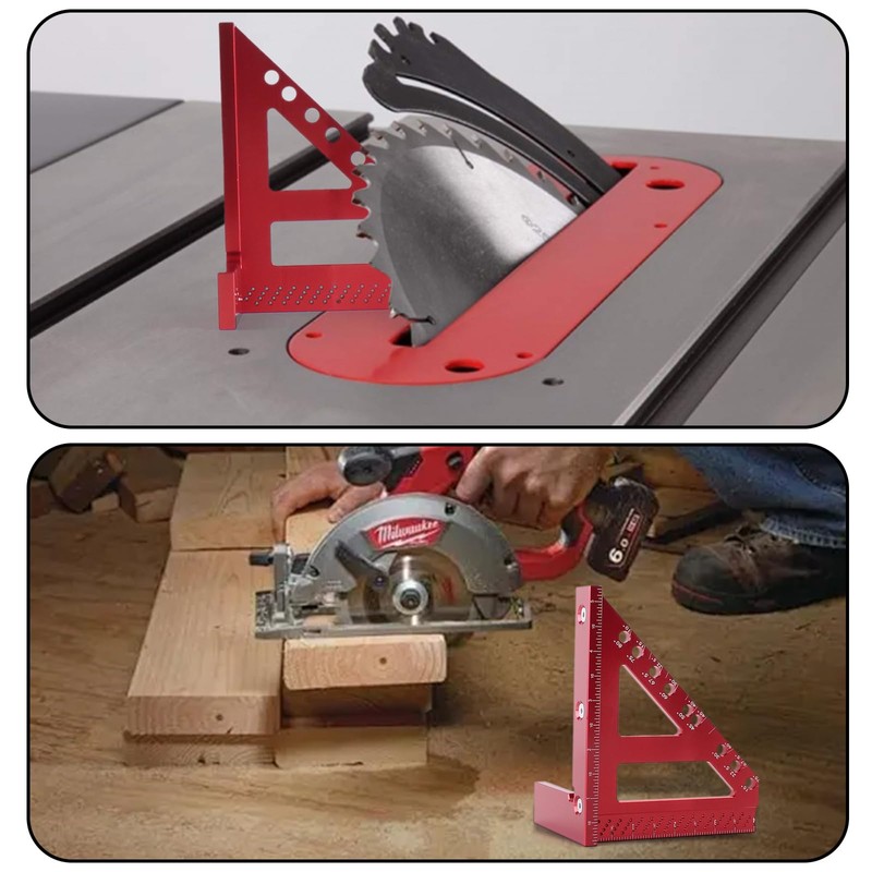 KETIPED Imperial 3D Carpenter Square Hole Scribing Triangle Ruler,Quick 15°