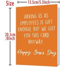 Zyulin Gifts for Bosses, Funny Boss Day Card, Boss Gifts for Women Men from Employee