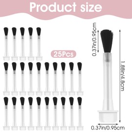 Ptwola 25pcs Disposable Dip Replacement Brush, Dipping Powder Liquid Nail Art Brush Set Fine Soft Bristles Nail Polish Brush Kit with Handle for Home DIY Salon