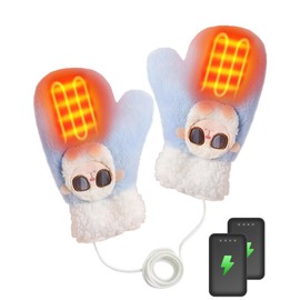Women Heated Gloves Hand Warmer - Rechargeable Electro Heating Gloves, 2pcs DC 2500mAh Battery, 3 Heating Levels