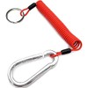 6' Breakaway Trailer Cable Trailer Brake Cable RV Stainless Steel Spring Towing Coiled Wire Safety Straps Ground Clip,for Breakaway Switch