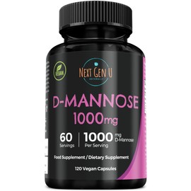 D Mannose - 1000 mg - Health Food Supplement - 120 Vegan Caplets - Helps Support a Healthy Urinary Tract & Bladder - by NextGenU