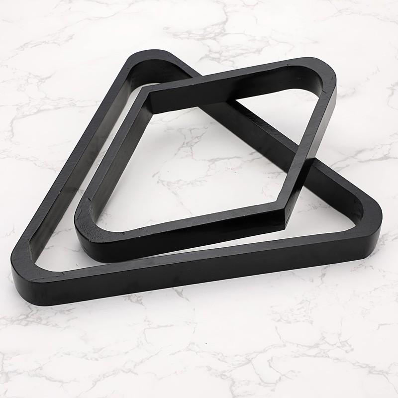 OwnMy Set of 2 Black Wooden Billiard Ball Racks Set,