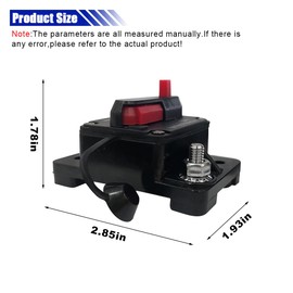 60Amp Circuit Breaker, DC 12V-48V Waterproof Inline Fuse with Manual Reset Switch, for Boat Trolling Motor Stabilizer Marine ATV Solar System Stereo Audio Trailer Vehicles Electronic Battery
