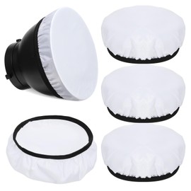 4 Pack Diffuser Lamp Sock Soft Cover, 7 "/18 cm Standard Cloth Diffuser Light Sock Lampshade Reflector Lamp White Lamps Shade Diffusers for Studio Strobe Reflector, Video Shooting (White)