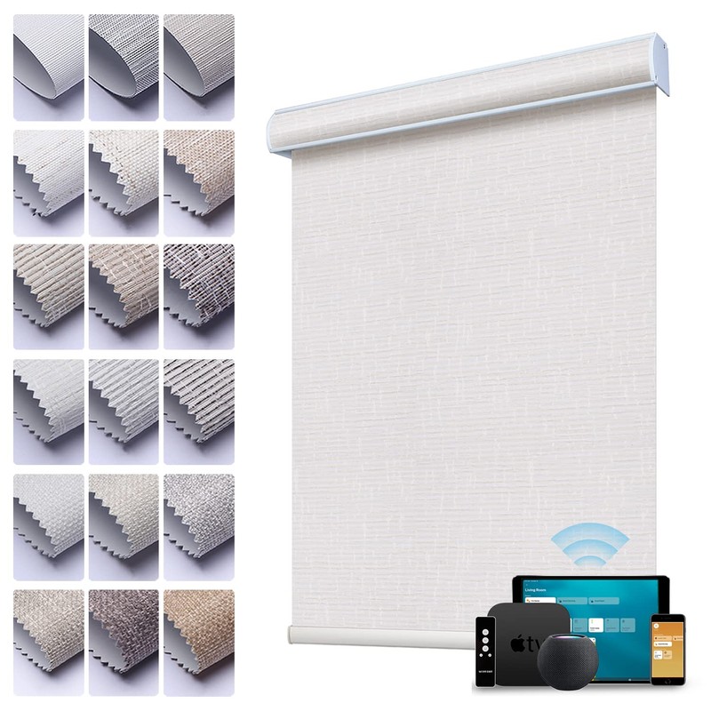 Weffort Motorized Window Shade,Work with HomeKit, 100% Blackout Smart Blind,