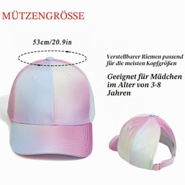 Ccomage Baseball Cap Ponytail for Children Cap Child Cap Girls Adjustable Women Ponytail Cap Sun Hat Child Summer UV Protection Children Sports Leisure for Between 3 and 8 Years