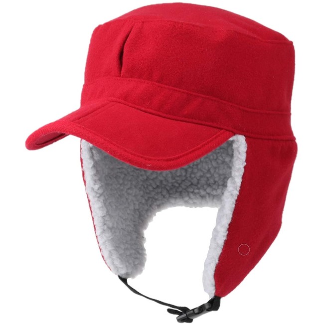 HunterBee Winter Trapper Hunting Hat with Visor Elmer Fudd Baseball Cap with Folded Faux Fur Ear Flap
