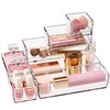 7 PCS Stackable Clear Drawer Organizer, Vanity Drawer Organizer Trays,