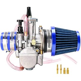 Carburetor Carb with Intake Manifold Air Filter Spare main jet Kit Universal Suitable For 2t/4t Scooter Motorbike Motorcycle Mped Speedboat ATV UTV Go Kart Accessories （P-W-K 21-34mm） (28mm, blue)