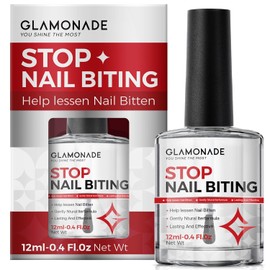 Glamonade Stop Nail Biting: Thumb Sucking Deterrent No Bite Nail Polish Clear Nail Varnish Water Resistant Quick Drying Promotes Fast Nail Growth Bitter Nail Polish Safe For Children and Adults 12ml