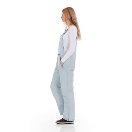 Arctic Quest Womens Ski Snow Bibs Pants Insulated Water Resistant Overalls Snowboarding Winter Waterproof Pants Women, Blue Fog, Medium