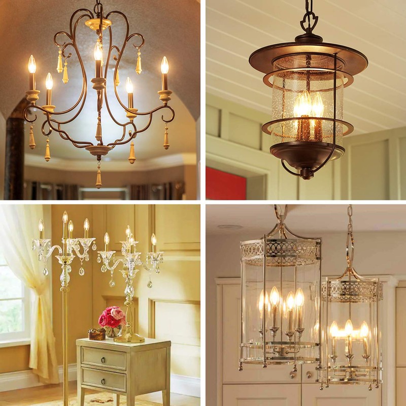 ANWIO Clear B11 Candle Light Bulb Indoor LED Filament Chandelier
