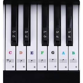 BEIIRLLA Piano Key Stickers for Beginners kids,88/61/54/49/37 Key Bold Large Letter Piano Stickers ，Piano Keyboard Letters for Beginners，Kids Piano Key Stickers Rainbow Colors