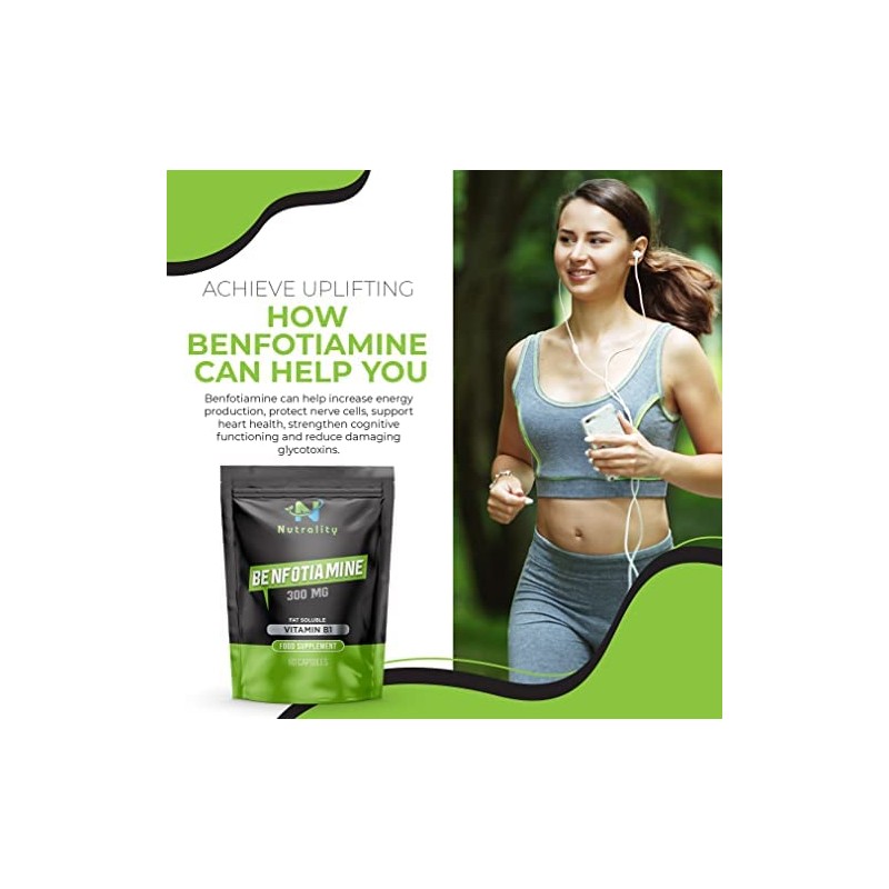 Nutrality Benfotiamine Supplement 300mg 60 Caps - Vitamin B1 Fat-Soluble