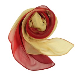 Long Chiffon Sheer Scarf Gradient - Pantonight Orange Red Shaded Colors Lightweight Scarf For Womens (Color 089)