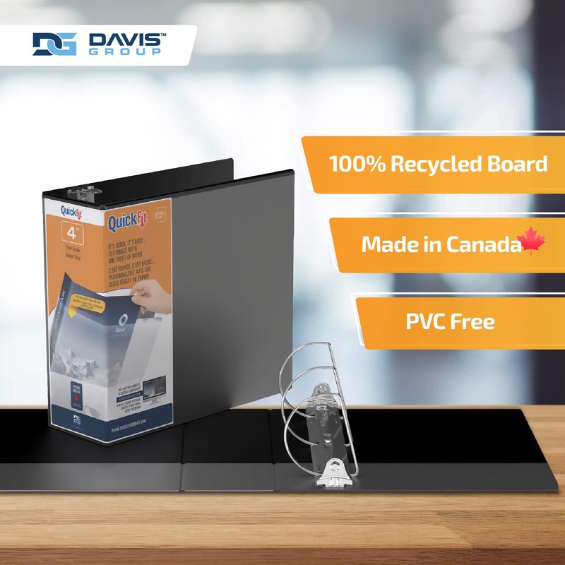 QuickFit View Binder, 3-Ring Binder, Angle D Ring, 4 Inch,