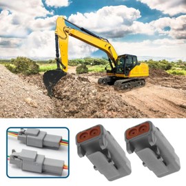 VGOL 2 Sets DTM Series 2 Pin Connector Set Male and Female for Electric Cable DTM06-2S and DTM04-2P for Cars Motorcycles Trucks Boats