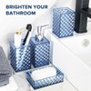 RYTOXILO Bathroom Accessories Set, 4 Pack Blue Acrylic Bath Accessory