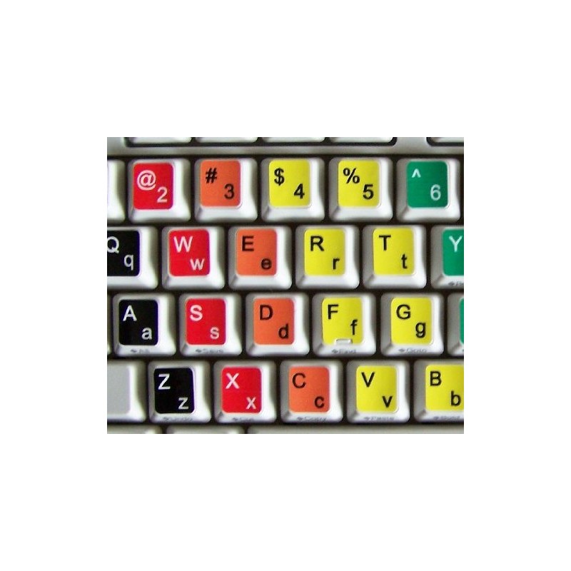 LEARNING ENGLISH COLORED STICKER FOR KEYBOARD (LOWER & UPPER CASE)