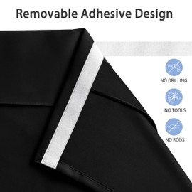 JMSUPNB French Door Curtains, Privacy and Room Darkening Door Curtains for Door Window, 26 X 33 Inch Thermal Insulated Shade Door Window Curtains for Bedroom, 1 Panel, Black