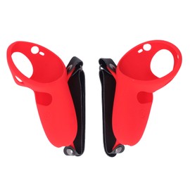 2pcs Touch Controller Grip Cover Silicone Grip Cover Protector with Knuckle Straps for Meta Quest Pro Red