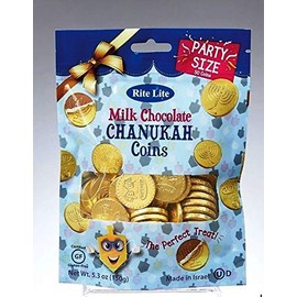 Chanukah Gelt Milk Chocolate Coins - Party Size Bag of 50 coins