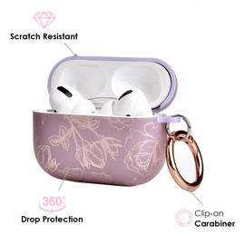 Velvet Caviar Compatible with AirPods Pro Case 2nd and 1st Generation - Cute Protective Hard Cover for Women - Dusty Rose Floral Flower