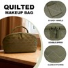 Makeup Bag,Quilted Puffer Cosmetic Bag for Women, 180° Lay-Flat Travel