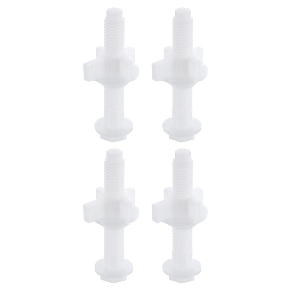 sourcing map 4Pcs Toilet Seat Hinges Screw, White Universal Plastic