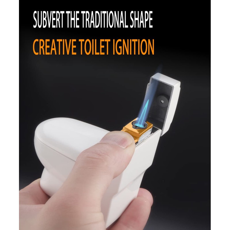 CIEUXIFSR Cool Torch Lighters Refillable Creative Toilet Shape Windproof Jet