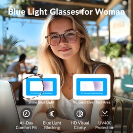 WINTOO Blue Light Glasses for Woman Men | 99% Blue Light Blocking Glasses for Computer Gaming TV Phone Screen Square Frame | Anti Eyestrain & UV Glare Protection - 6 Pair