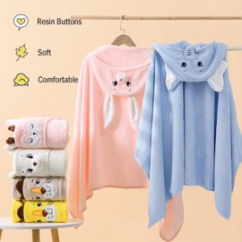 Hooded Baby Towel, Baby Towels Newborn, Baby Bath Towel with Hood, Baby Bath Towels Wrap, Blanket for Baby, Baby Beach Towel, Hooded Bath Towels for Boy and Girl, Newborn,55"×27.5" (Blue Elephant)