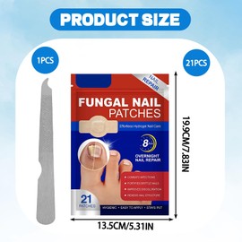 1 Pack with 21 Fungal Nail Patches, 21PCS Nighttime Patches Pads for Nail Care, Softening and Support for Damaged Nails