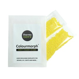 Thermoworx Colourmorph. Hand mouldable Multi-use thermoplastic. Melt, Mould and Reuse. (Yellow)
