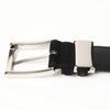 Ojier KE21228-19-BLACK Men's Belt, Genuine Leather, Cowhide Leather, Suede Nubuck,