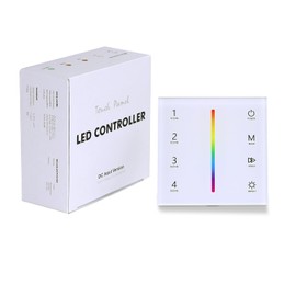 JOYLIT RGB LED Controller 12-24V 3 Channel x 4A/CH, 2.4GHz RF Wireless Wall Touch Panel LED Controller for RGB LED Strips, Colour Changing and Dimming (86 x 86 x 33 mm)