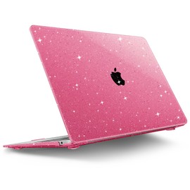 Tuiklol for MacBook Air 13 inch 2021-2018 Release M1 A2337/A2179/A1932 with Retina Display Touch ID,Hard Shell Case and Keyboard Cover for MacBook Air 13.3'' Cover,Sparkly Rose Pink