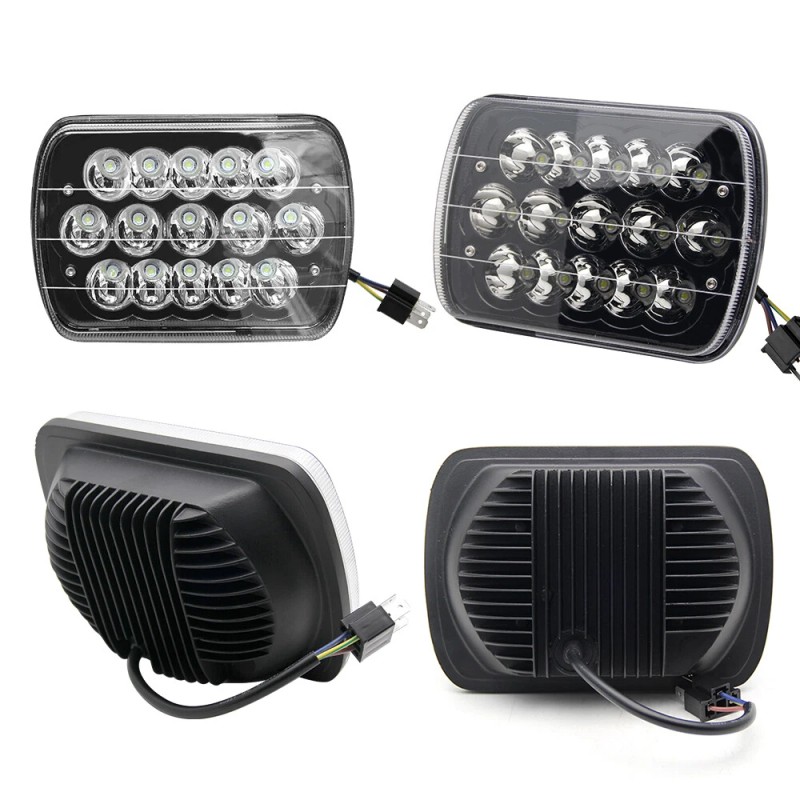 BraveWAY Pair 7x6" 5x7" Headlights Led H6054 HI-Lo Fit Chevy