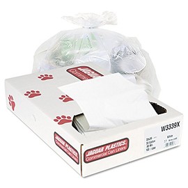 Jaguar Plastics - Linear Low-Density Commercial Can Liners (Case/100) 33X39 White X-Heavy: 574-W3339X - (case/100) 33x39 white x-heavy