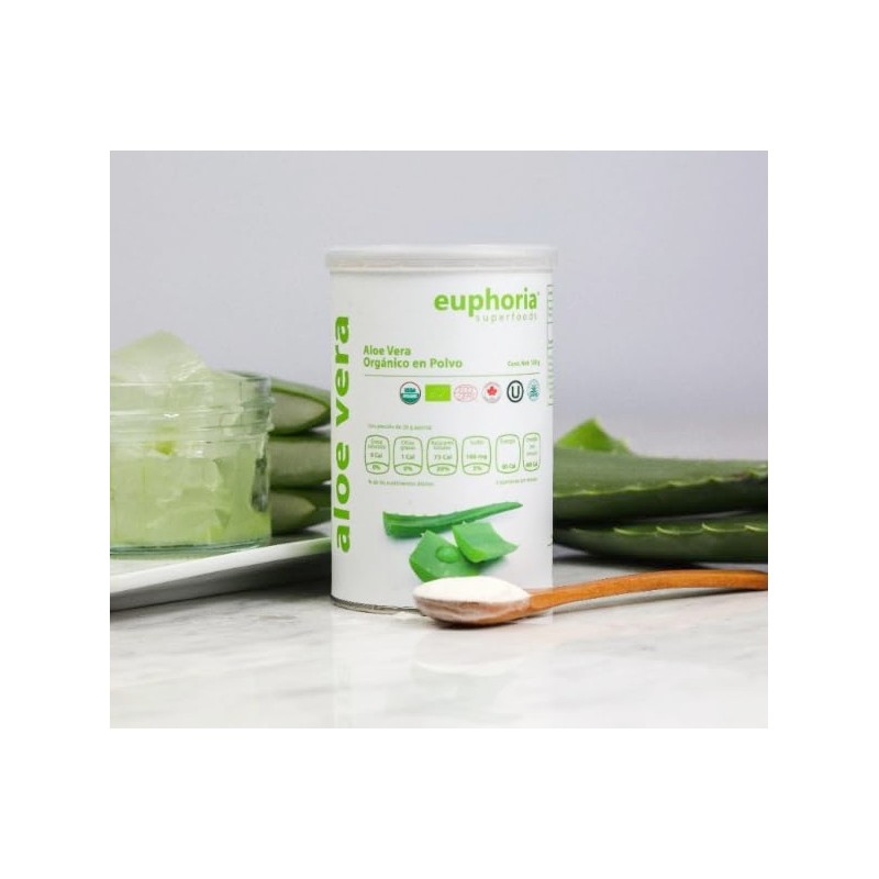 Aloe Vera Orgánico en Polvo, 100g,